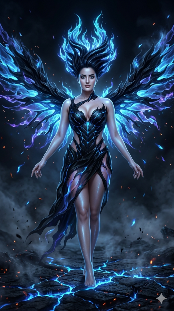 Dark Goddess Flame Queen AI Prompt