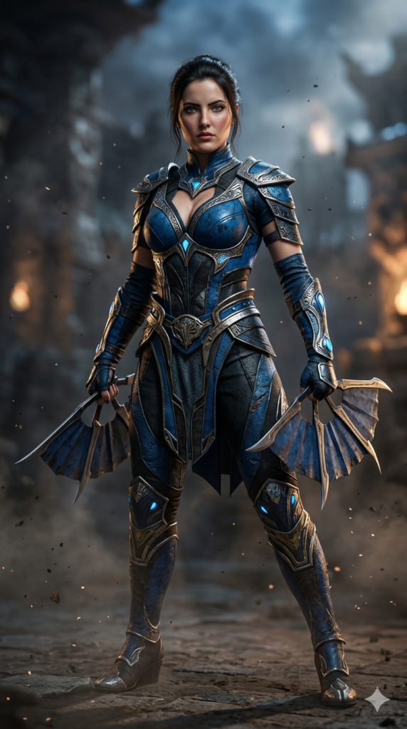 Ultra Realistic Kitana Blade Mortal Kombat AI Portrait Prompt