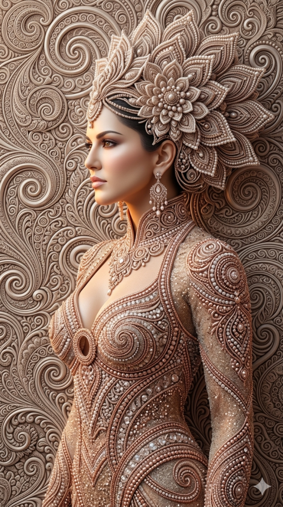 Ultra-Maximalist 3D Couture Woman Portrait AI Prompt
