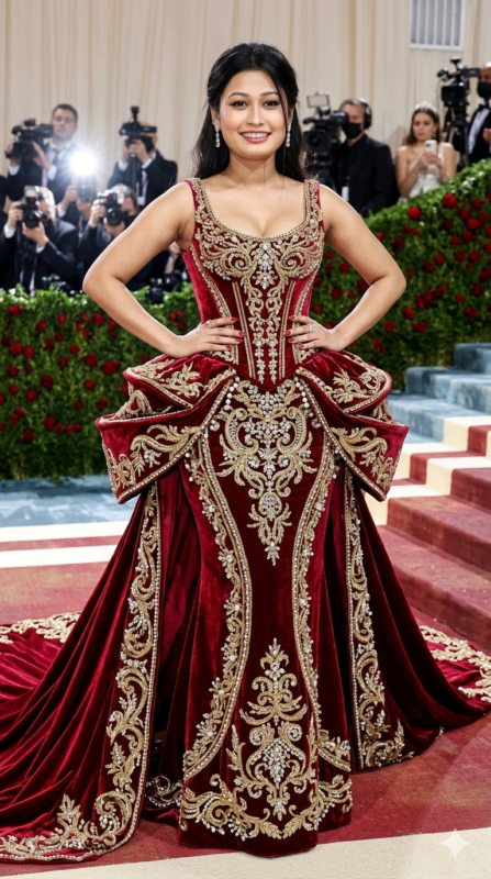 Met Gala Ruby Baroque AI Prompt