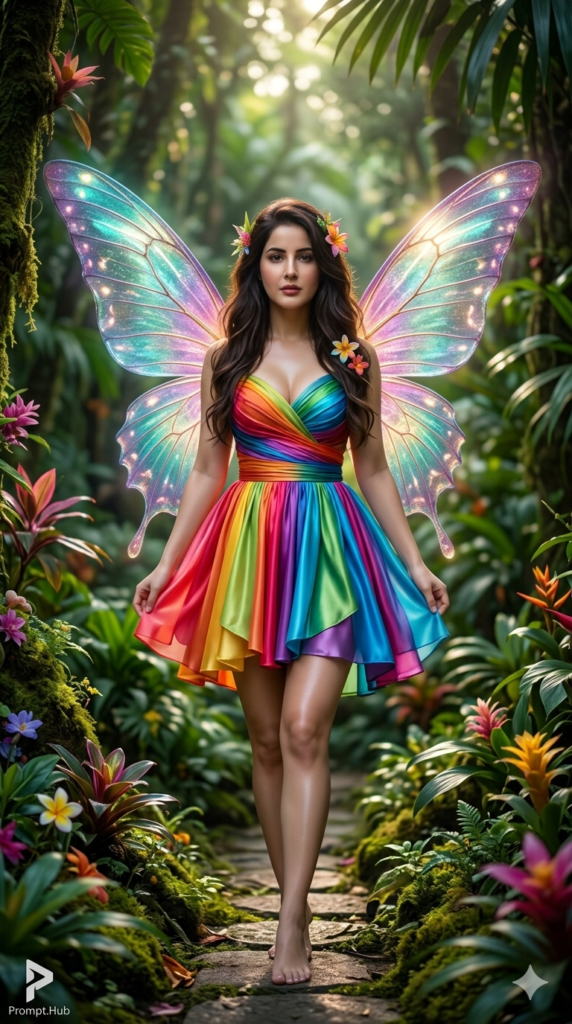 Rainbow Fairy Jungle AI Portrait 🧚‍♀️✨