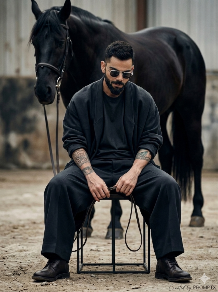 Cinematic Portrait: Relaxed and Introspective on a Low Stool