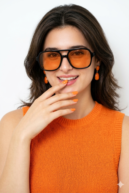 Playful Orange Pop Portrait