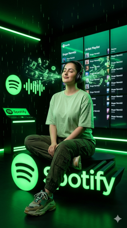 Spotify Music Studio AI Portrait Prompt 🎧