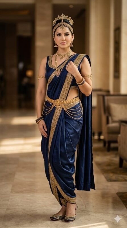 Dhoti-Style Dance Costume Cinematic AI Portrait Prompt