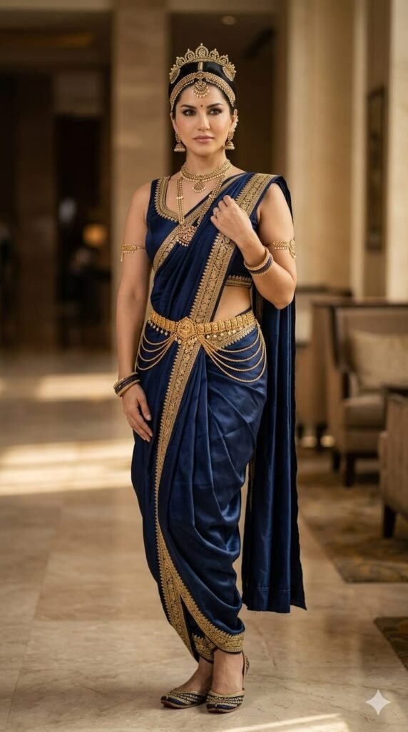 Dhoti-Style Dance Costume Cinematic AI Portrait Prompt