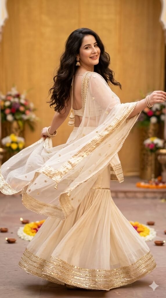 Elegant Sharara Twirl AI Prompt