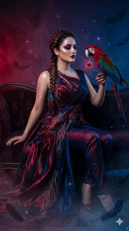 Dark Fantasy Parrot Couture AI Prompt