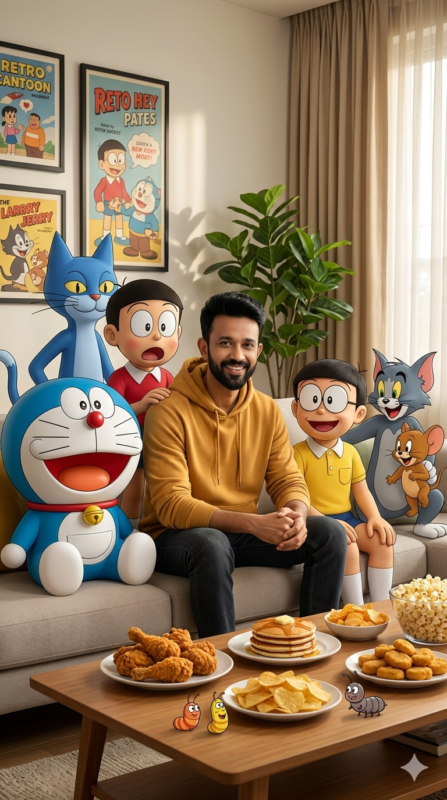Cozy Cartoon Squad AI Portrait Prompt