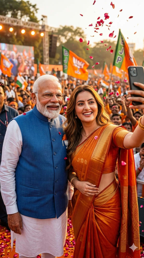 Narendra Modi Selfie AI Prompt with Indian Woman