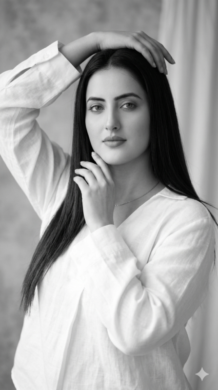 Black & White Elegant Female Portrait Prompt