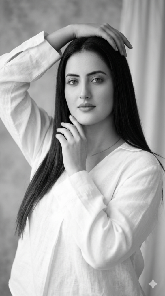Black & White Elegant Female Portrait Prompt