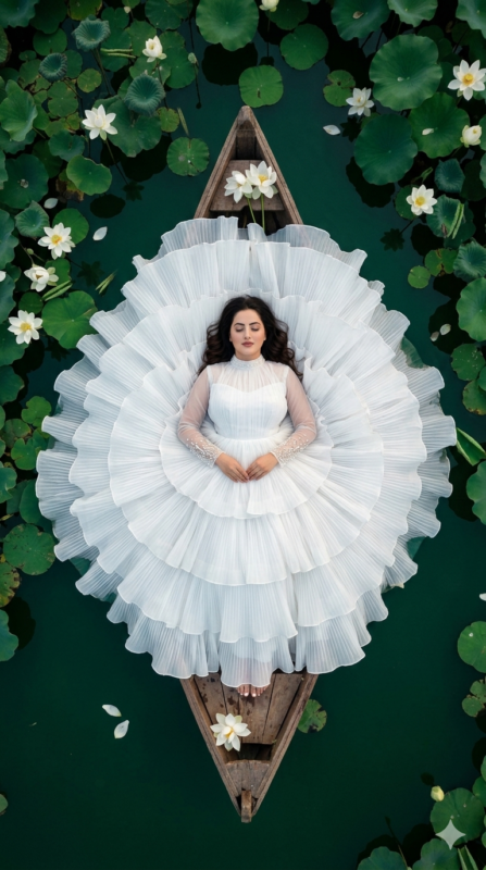 Lotus Pond Couture Portrait AI Prompt