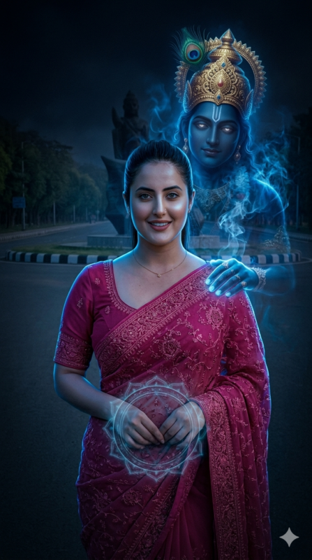 Bright Cinematic Krishna Divine Energy Portrait AI Prompt