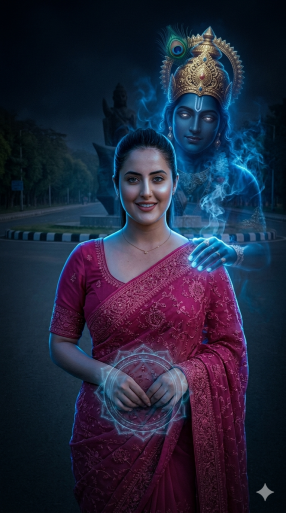 Bright Cinematic Krishna Divine Energy Portrait AI Prompt