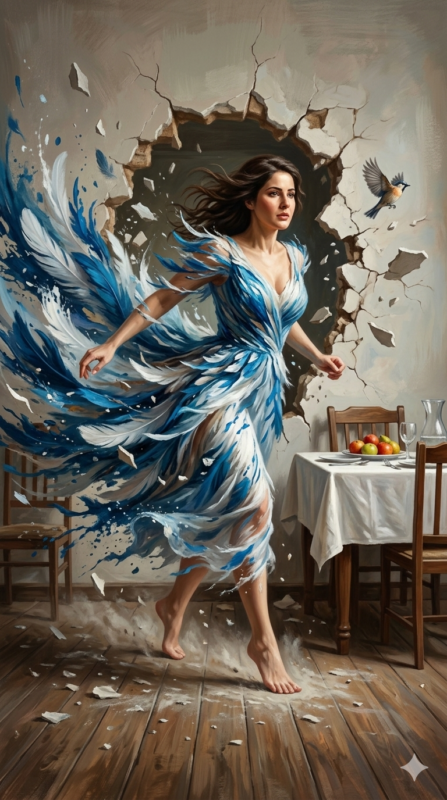 Surreal Wall Break Fantasy Portrait