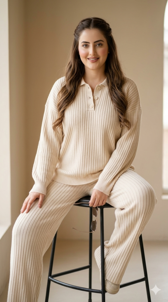 Beige Loungewear AI Portrait Prompt