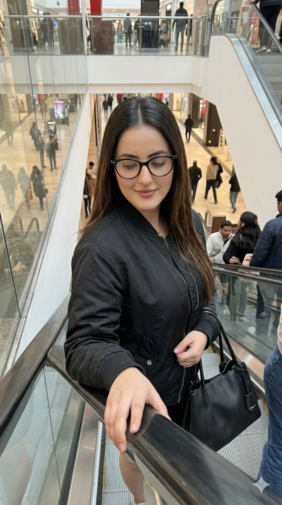 Photorealistic Escalator Candid AI Prompt