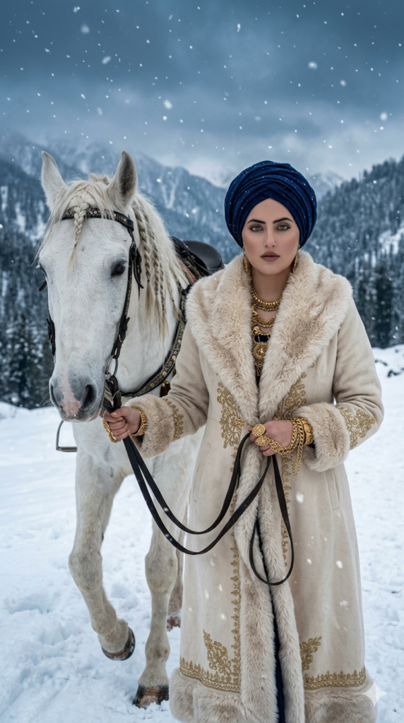 Snow Queen with White Horse AI Prompt
