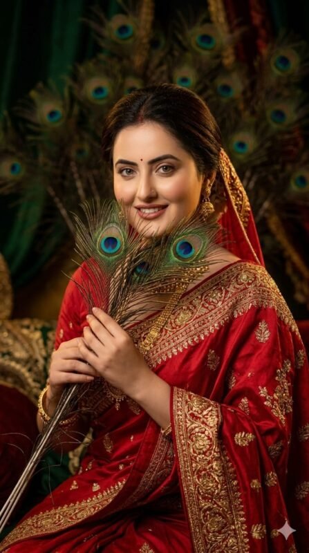 Peacock Saree Bridal AI Portrait