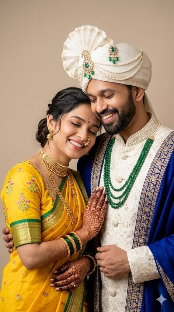 Romantic Indian Wedding Couple AI Prompt