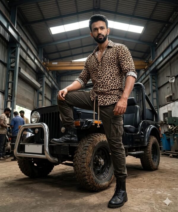 Industrial Hero Jeep Portrait AI Prompt
