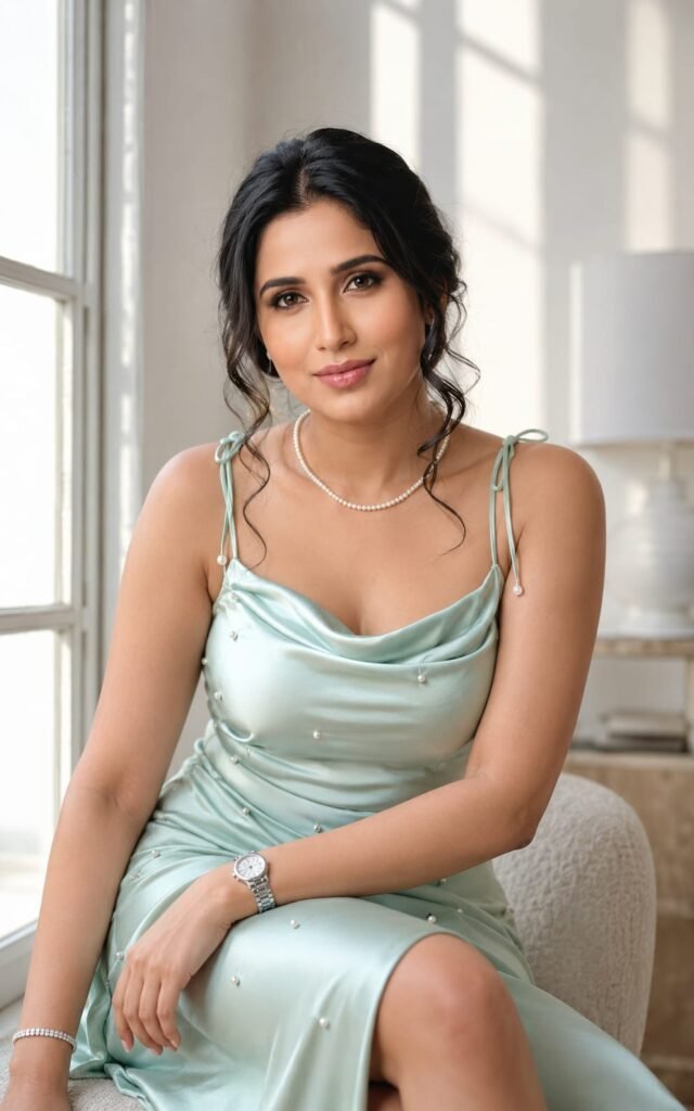 Soft Indoor Satin Portrait AI Prompt