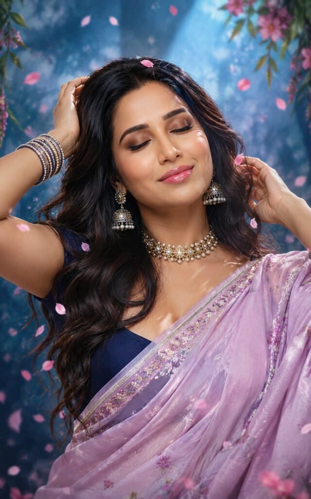 Dreamy Romantic Saree Portrait AI Prompt