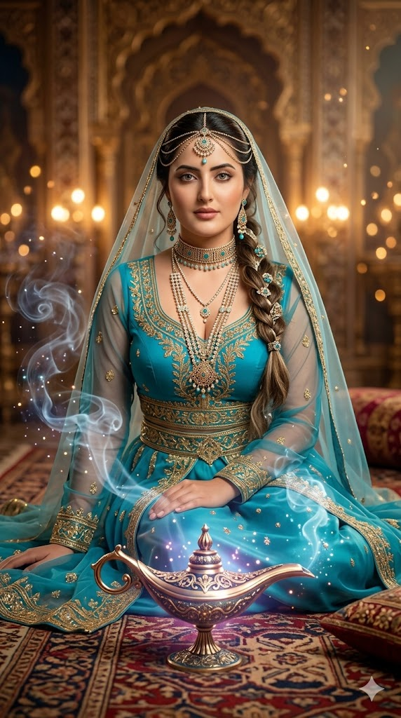 Arabian Princess Genie Fantasy AI Prompt
